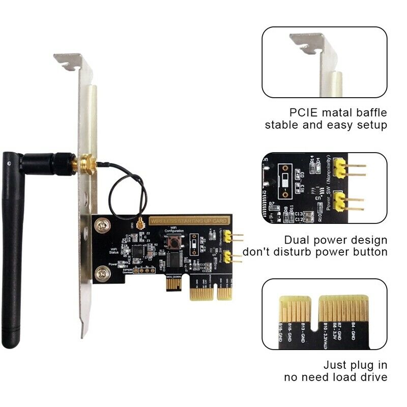 WiFi Wireless Smart Switch Relay Module Mini PCI-E Desktop Switch Card RestartX9