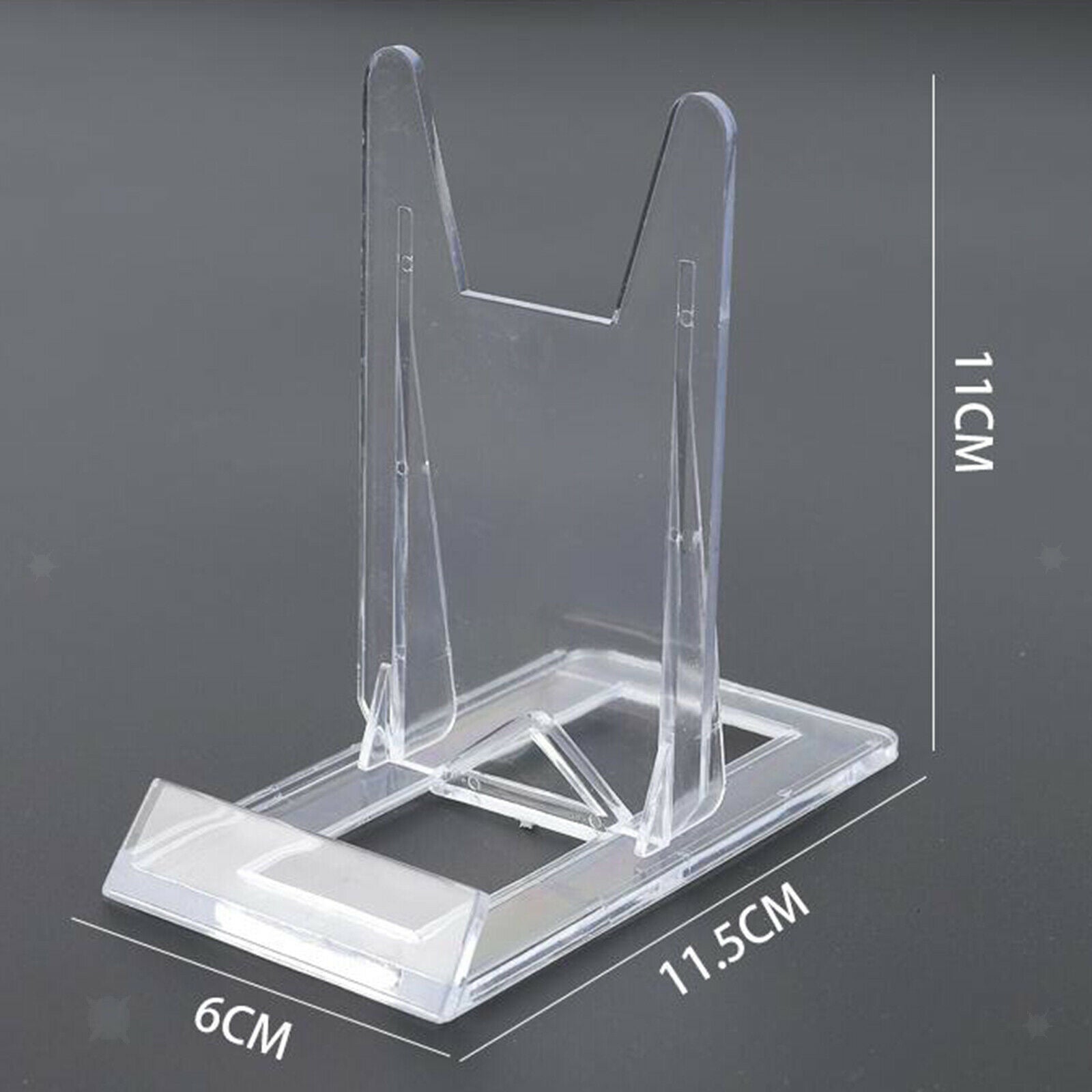 5pcs Display Holder Stand Clear Plastic Shelf Stable Plate Collectible