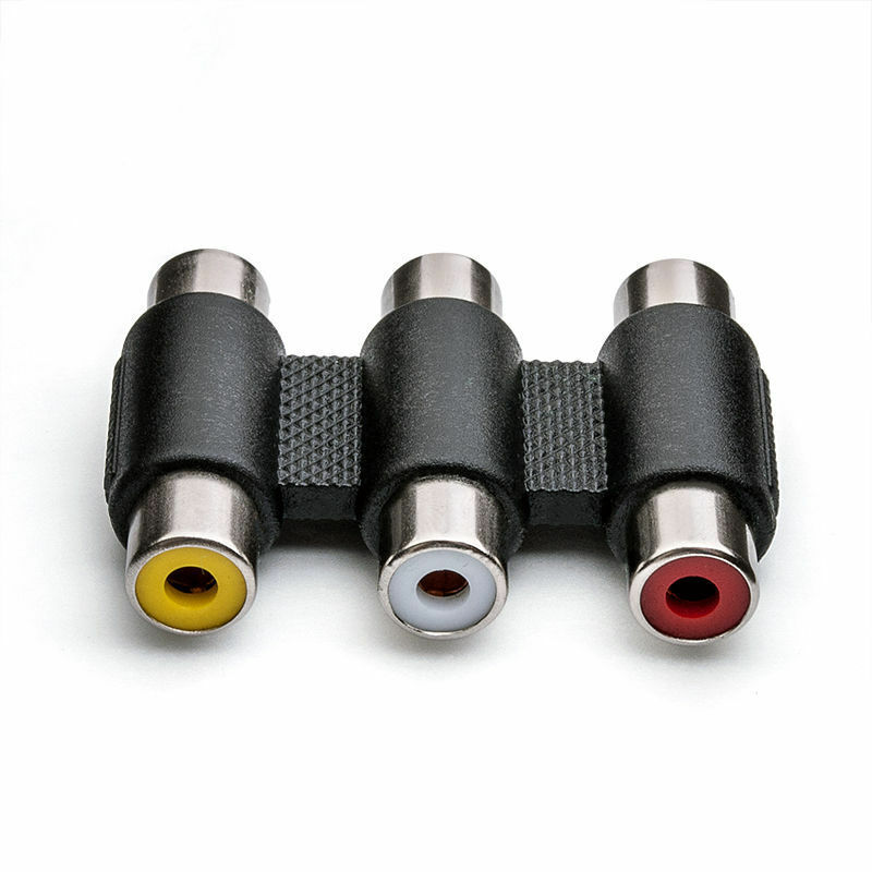 2PCS 3RCA AV Audio Video Female to Female Jack Coupler Adapter 3RCA Connector