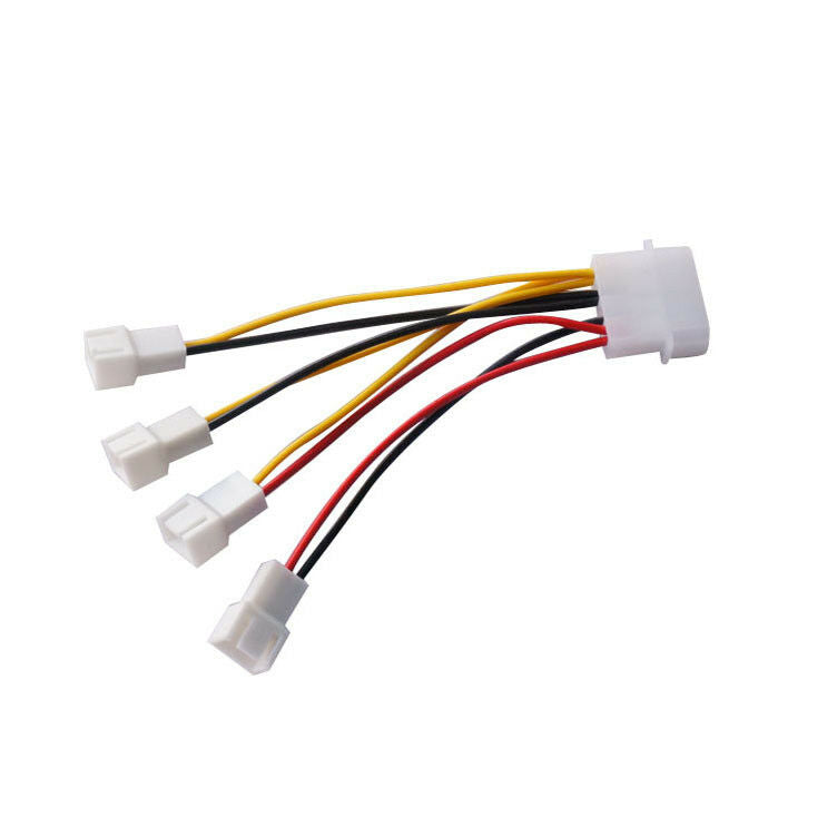 adjust speed 4x3Pin Fans to D type 4Pin Molex Power Y-Splitter Cable 12v/7v/5v