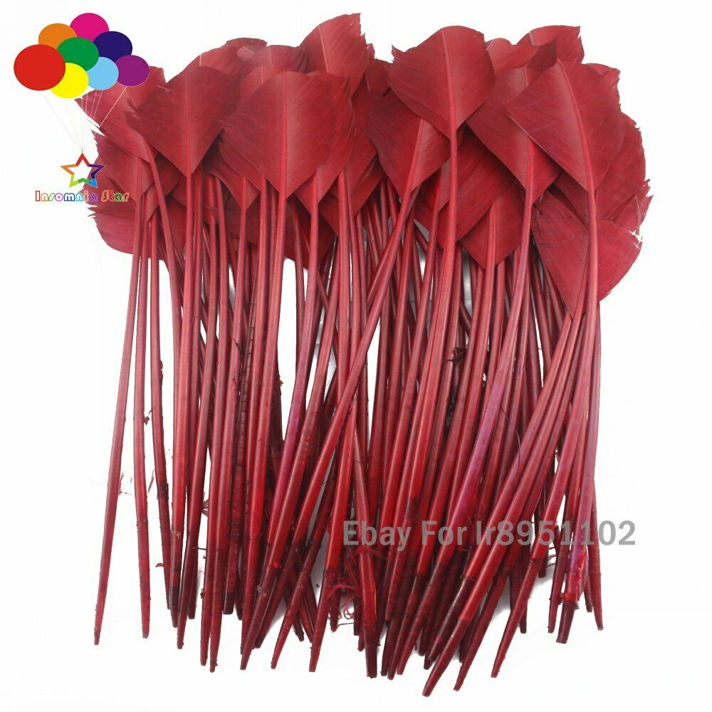 Red wine100 pcs 28-35cm turkey wing feathers 11-14inch Plume making Carnival