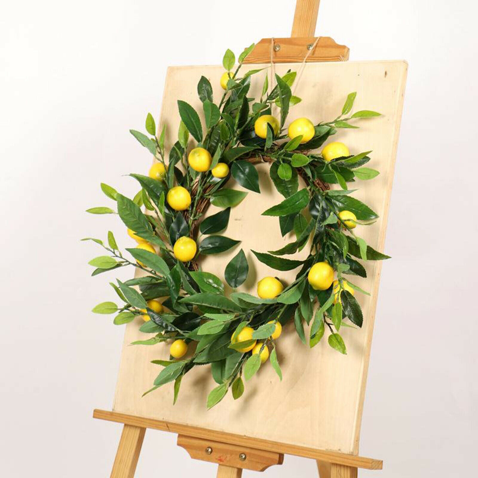 Artificial Lemon Wreath Yellow Hoop for Front Door Home Wedding Festival