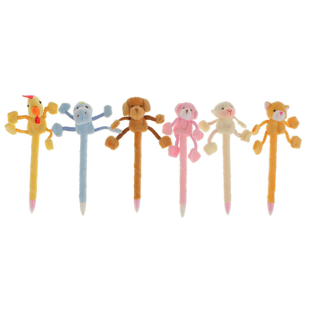 12Pcs Ballpoint Pens Plush Animal Pens Zoo