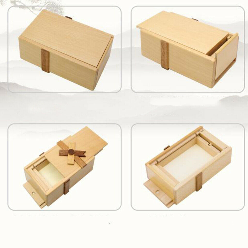 Wooden Magic Puzzle Box with Secret Compartments Box Difficult Money Box