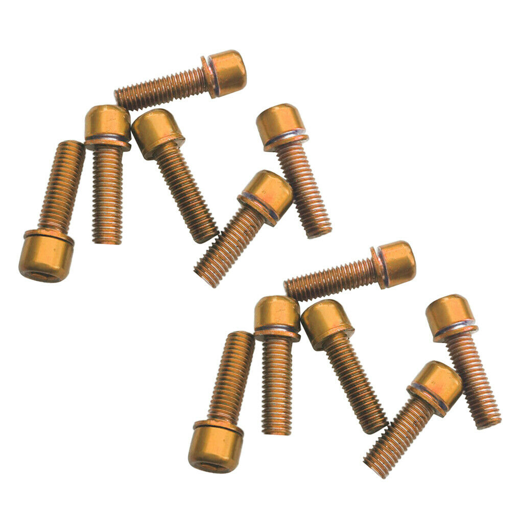 12x Hex Socket Screws M5x18 for Rear Rack Water Bottle Cage Holder Golden