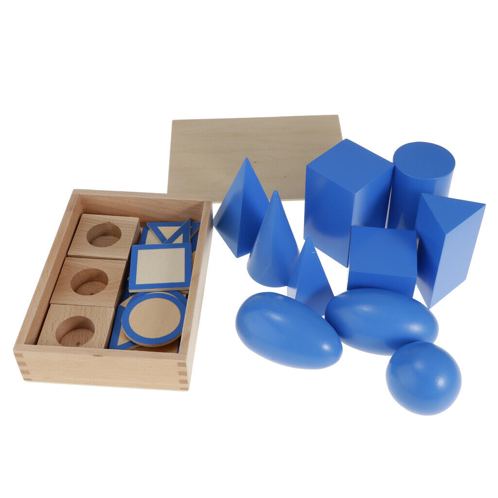 Geometric Shapes Solids Montessori Toys, Kids Toddlers Sensorial Materials,
