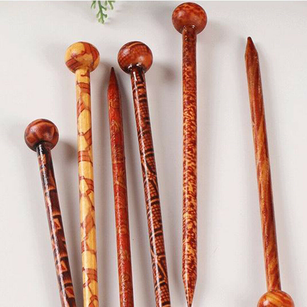 12Pcs Craft Retro Wood Hair Pin Hairpin Stick Clip Hair Styling Tools DIY