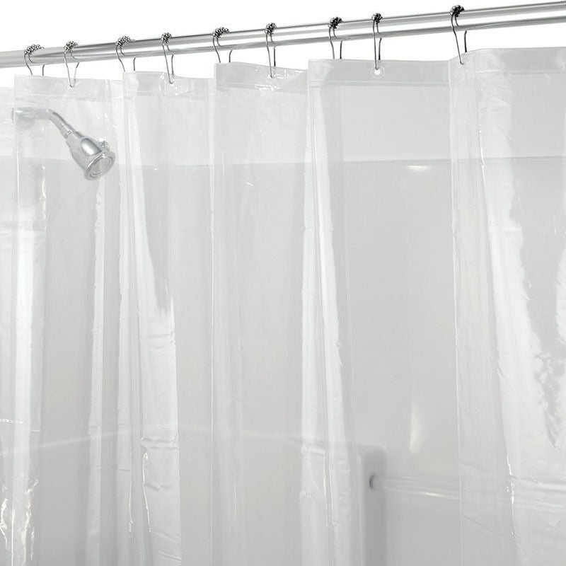 New Heavy Duty Shower Curtain Rings Hooks Set of 12 Bathroom Poles Rod Bn .l8