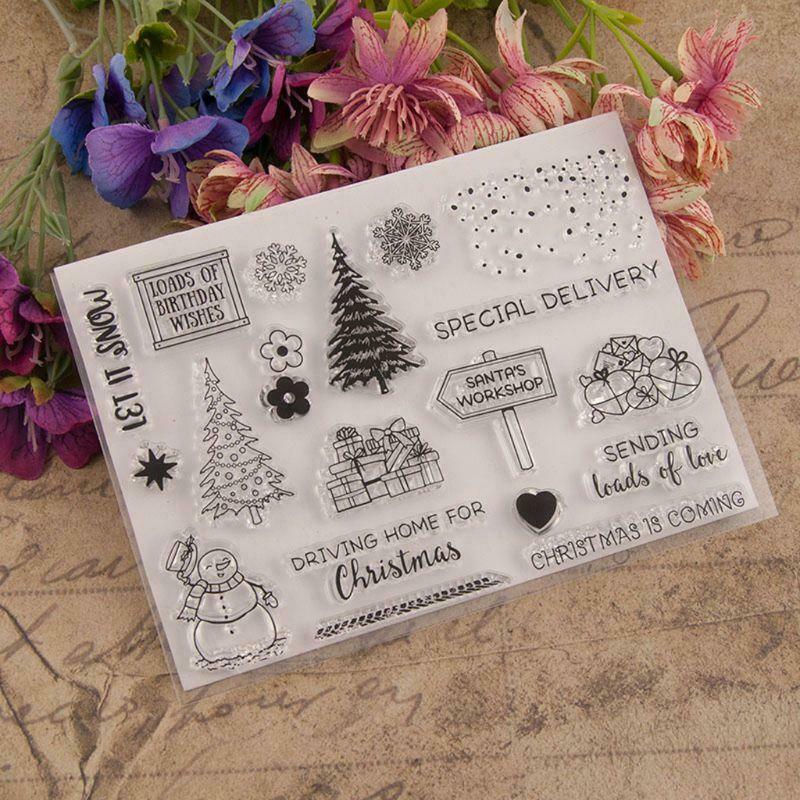 Christmas Tree Snowman Silicone Clear Stamp Seal DIY Scrapbook Embossing Album
