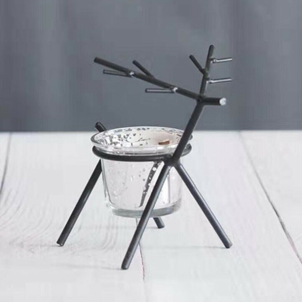 Iron Craft Reindeer Holder Table Centerpieces Photo Prop Bar Ornament Black