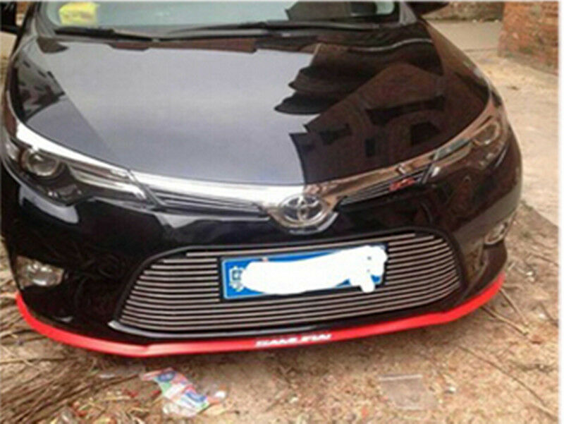 2.5M Red Rubber Car Front Bumper Spoiler Lip Splitter Valance Chin Protector Kit