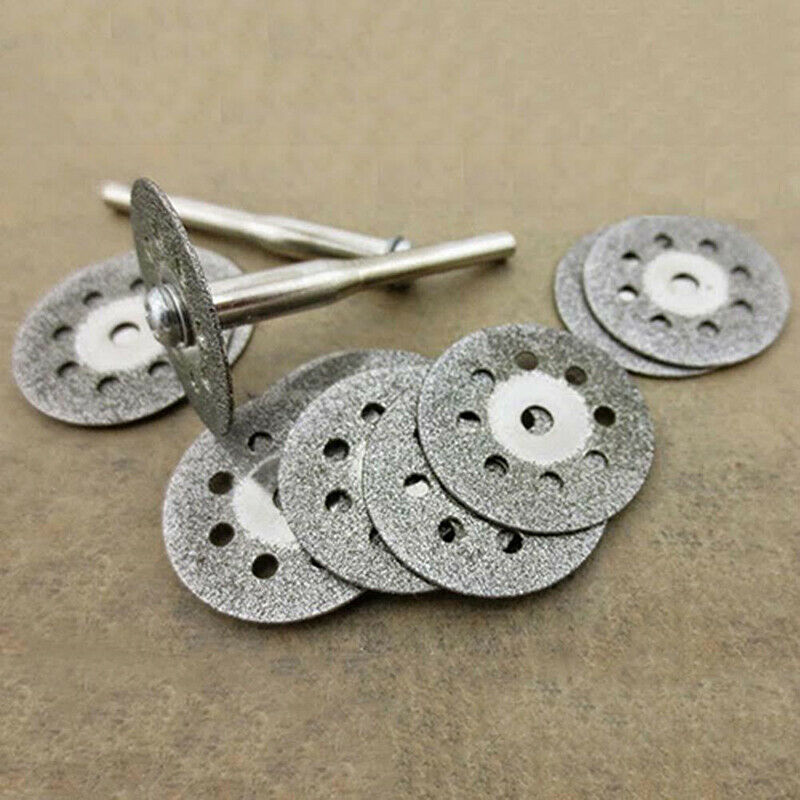 10pcs Diamond Cut Off Disc Cutting for Proxxon Tool +2 pcs Mandrel