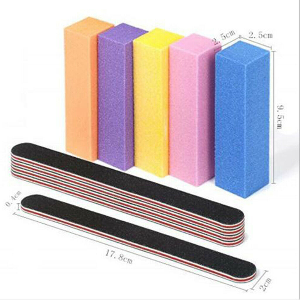 12pc Professional Nail Files Manicure Nail Pad Blocks