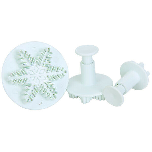 2x 3pcs Christmas Snowflake Fondant Cake Decorating Cutter Plunger Mold Tool DIY