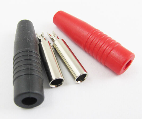 50 pcs Copper 4mm Banana Jack Socket Test connector Adapter 2 colors Red Black