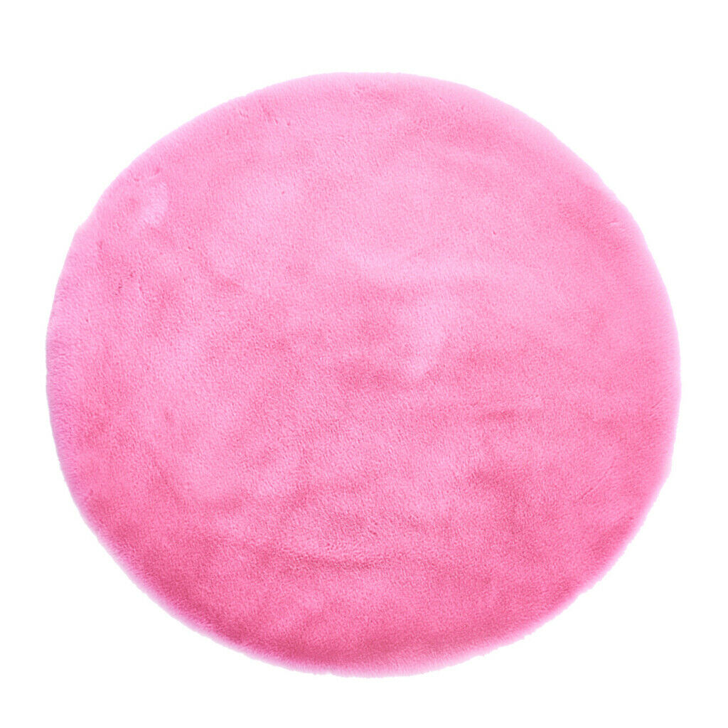 Round Area Rug, Faux Fur Rugs Plush Floor Mat for Bedroom,60cm Pink