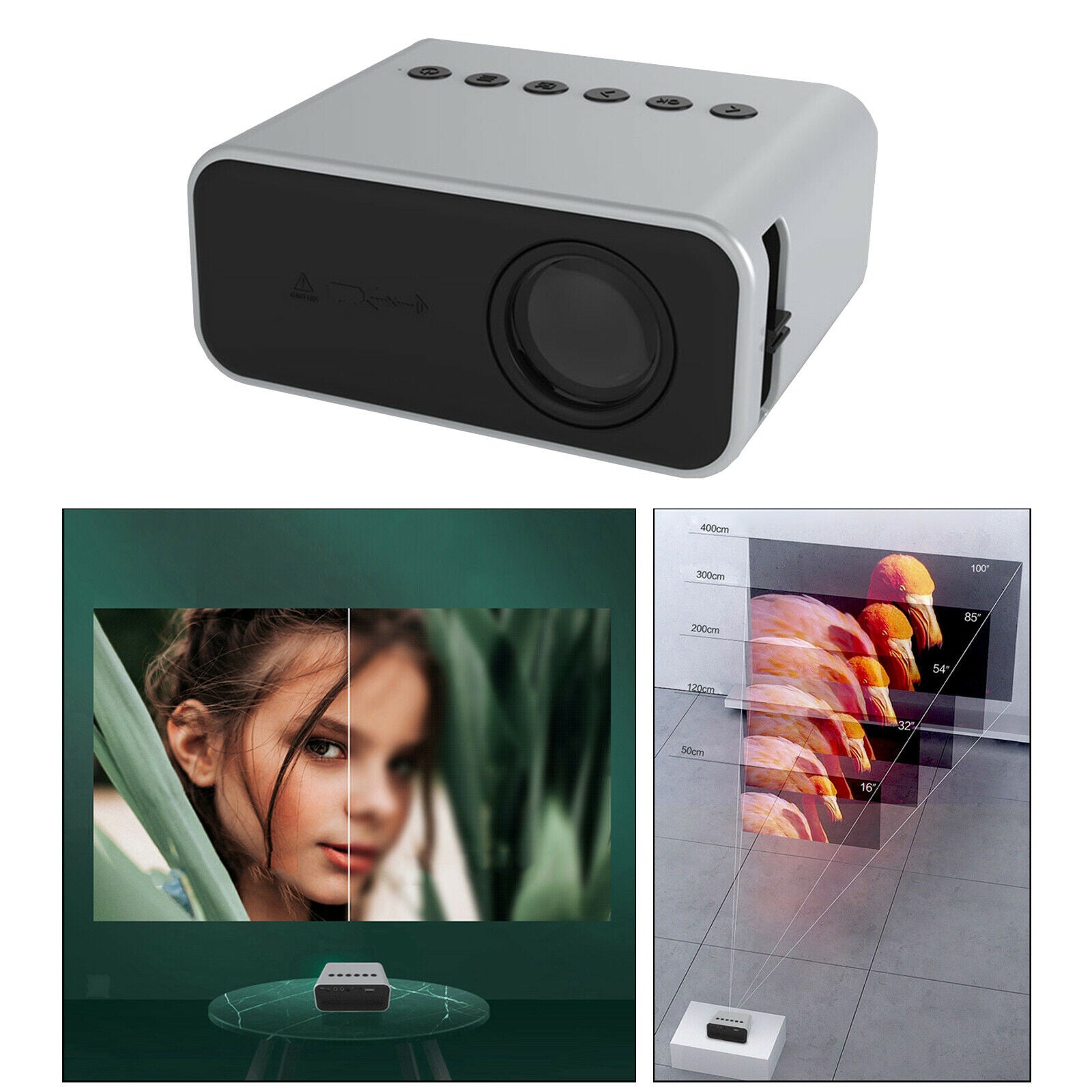 Video Projector For PC HDMI VGA USB Kids Gift with HDMI USB TV AV Interfaces