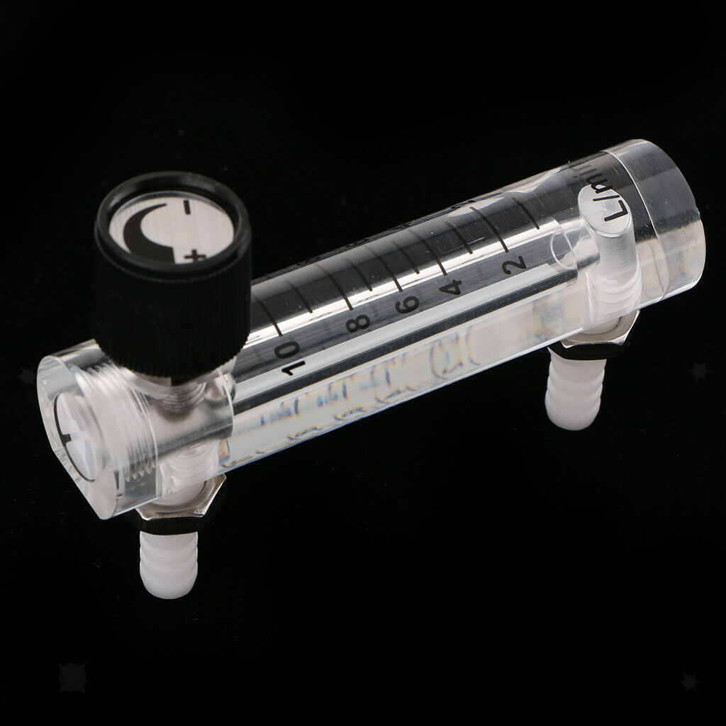 Oxygen Gas Flow Meter Measuring Device Tools 0.5-5L Acrylic with Valve Home