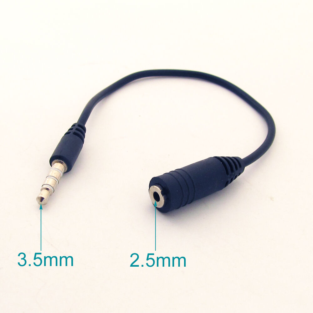 50pcs TRRS AUX Audio Adapter Cable 3.5mm 1/8" 4 Pole 3 Ring Male To 2.5mm Female