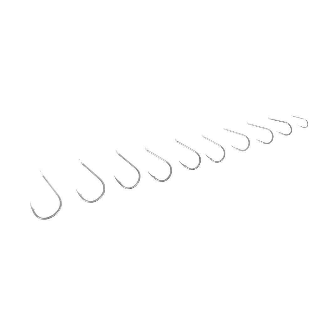 100pc High Carbon Fishhook Steel Black Saltwater Fishing Hook 16 X 8mm