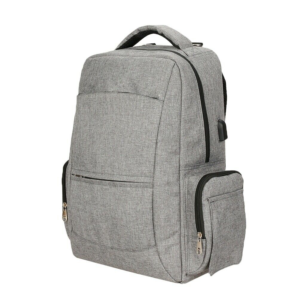 Large Capacity Business Travel Backpack Mummy Bag with USB Port Gray