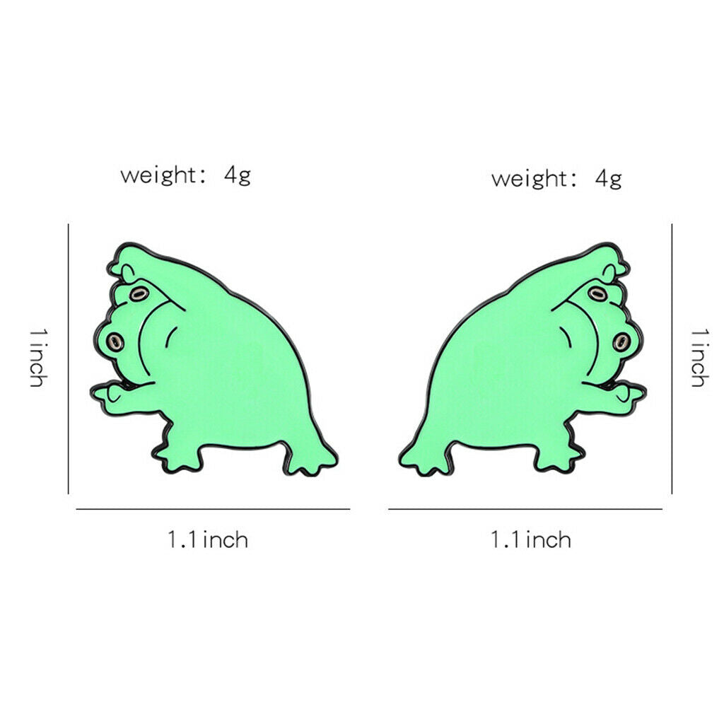 2pcs Cartoon Frog Enamel Pins Pin Badges for Clothing Hat Party Prom Daily