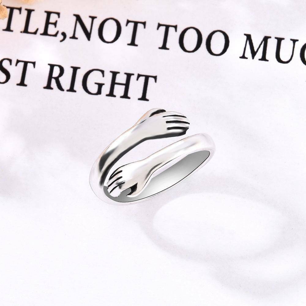 US Hug Shape Engagement Ring - Adjustable for Couple Lover Friends Jewelry Gift