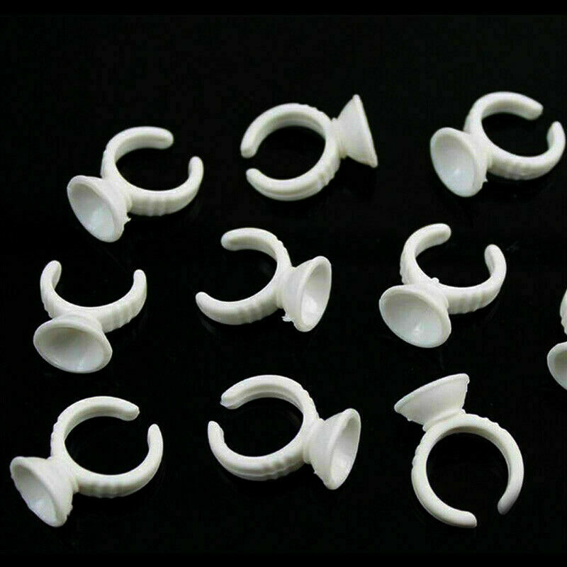 100* Disposable Glue Ring Holder Pallet Fit Eyelash Extension Tattoo Supplies