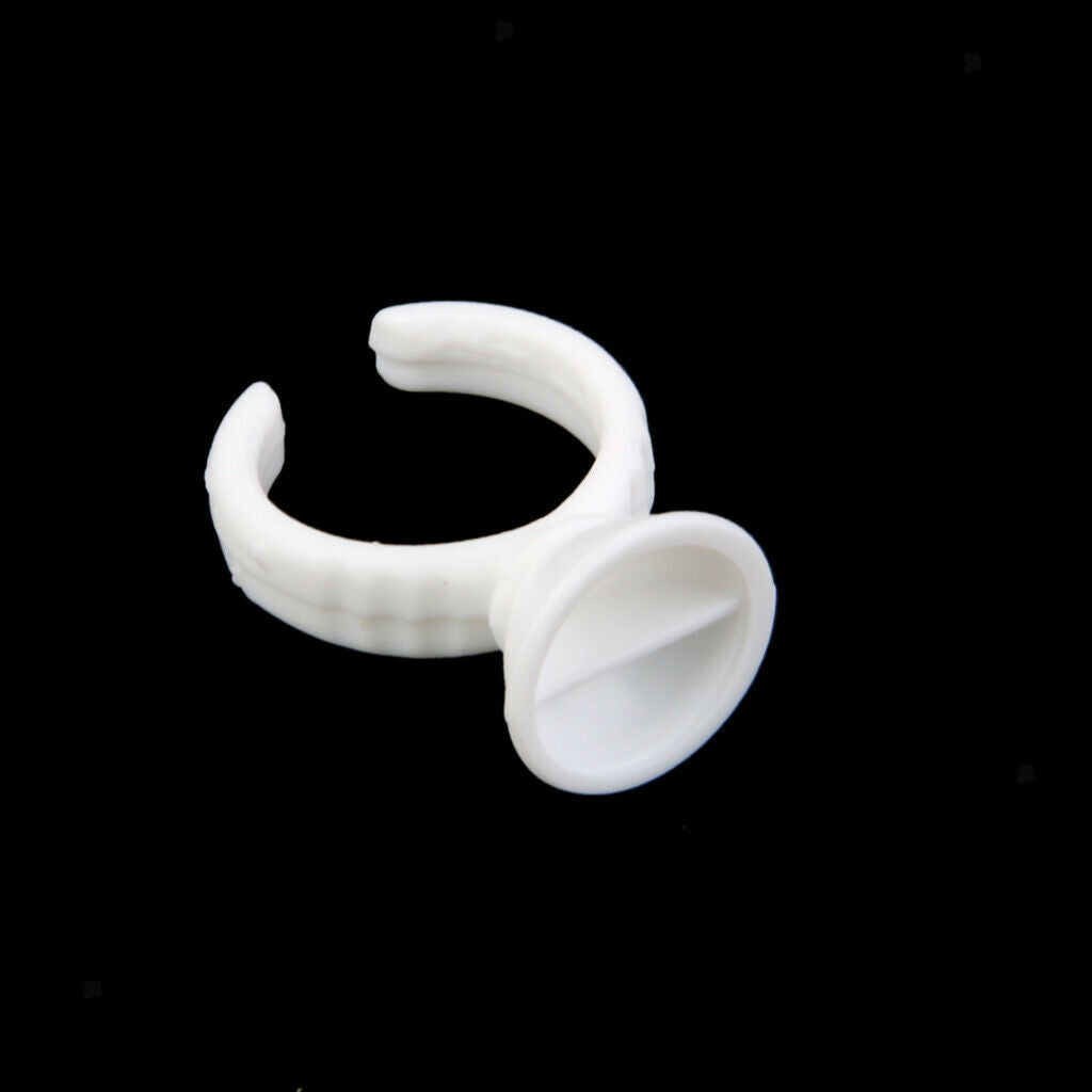 100 Eyelash Extension Disposable Glue Ring  Holder 2 Slot S
