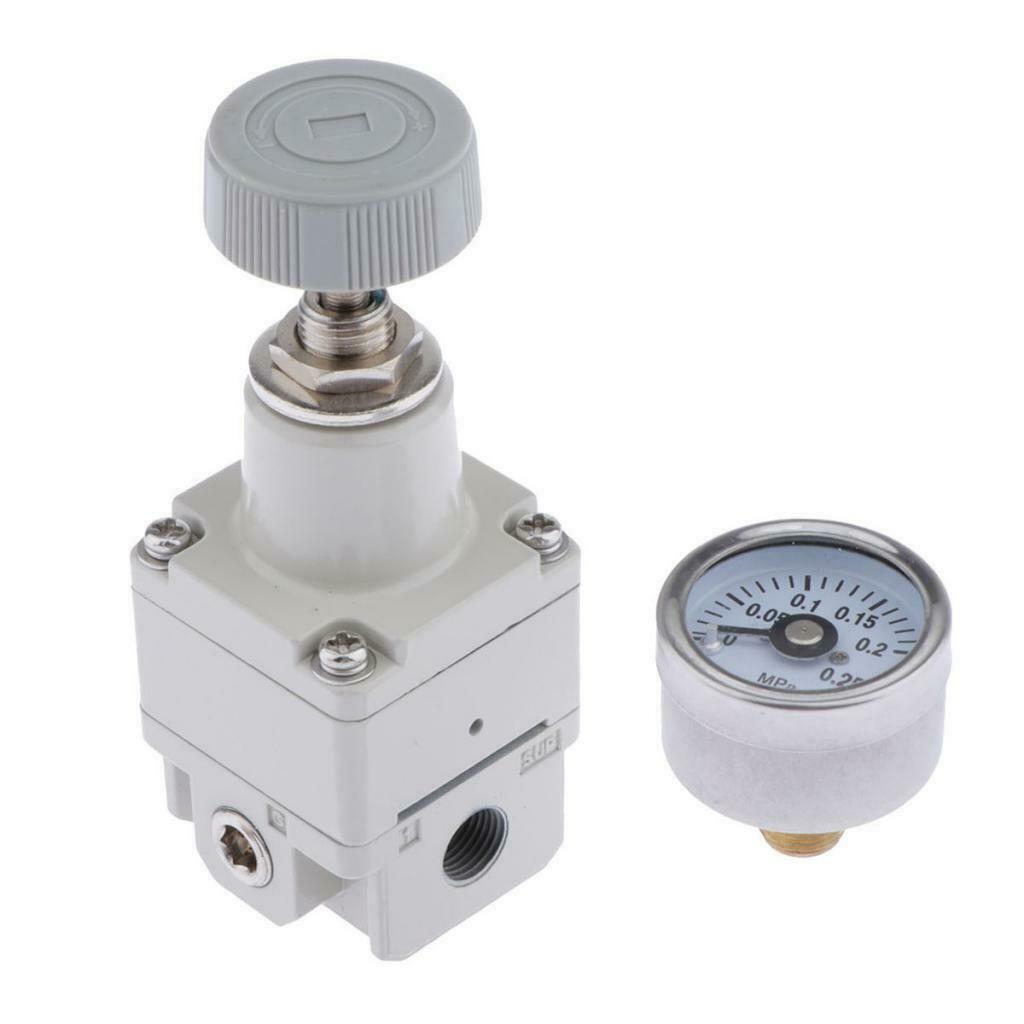 IR1000-01 G1/8 Air Pressure Regulating Reducing Valve w/ Gauge 4.4L/Min(max)