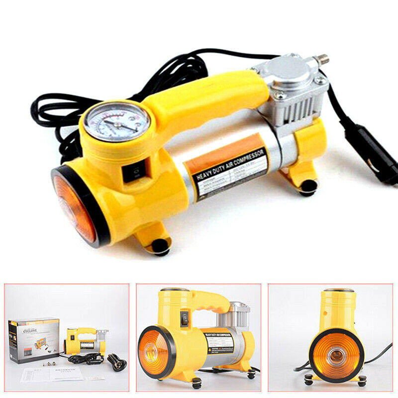 150PSI Metal Car Air Pump Inflator Lamp With Light Tire Pressure Gauge Tire Pump