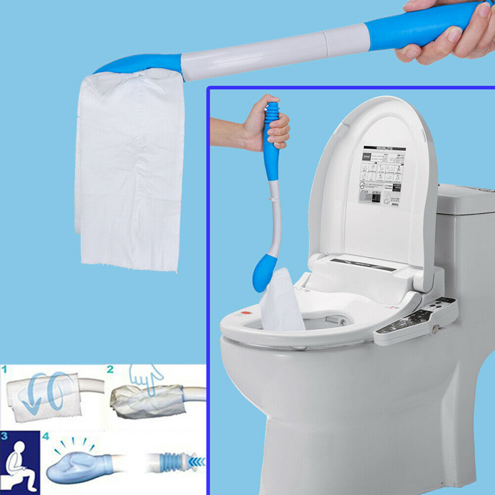 Folding Comfort Long Bottom Wiper Holder Toilet Paper Grip Self Wipe Aids