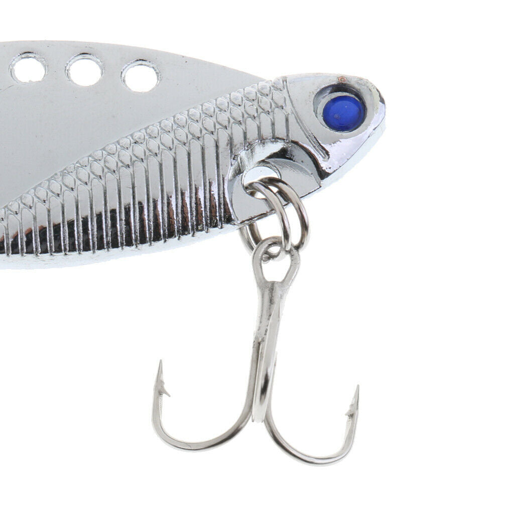 3Pcs VIB Metal Fishing Lure Crankbait 5cm/10g Bass Baits Hook Spoon Wobbler