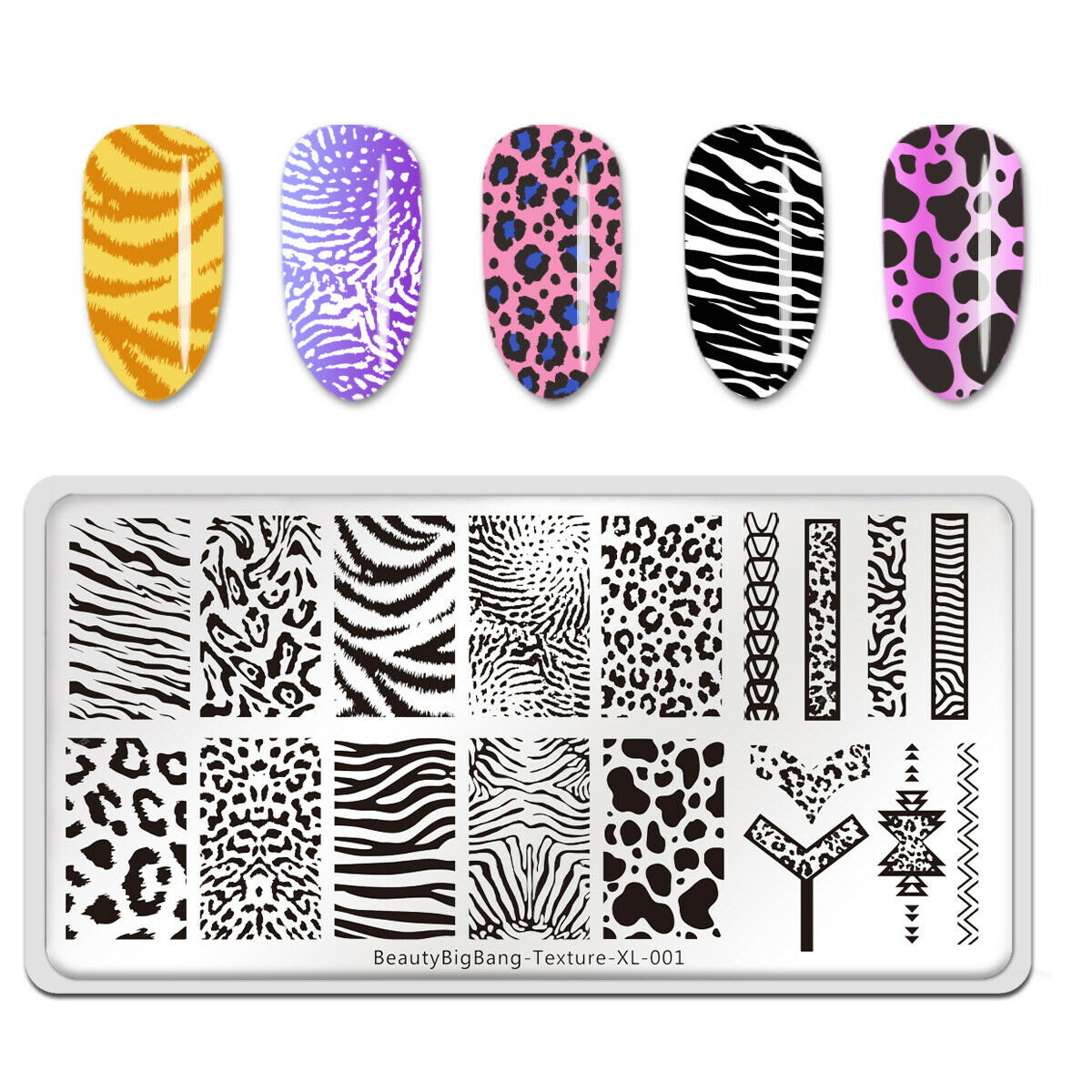 BeautyBigBang Nail Stamping Plates Natural Animal Leopard Print Nail Art HN US