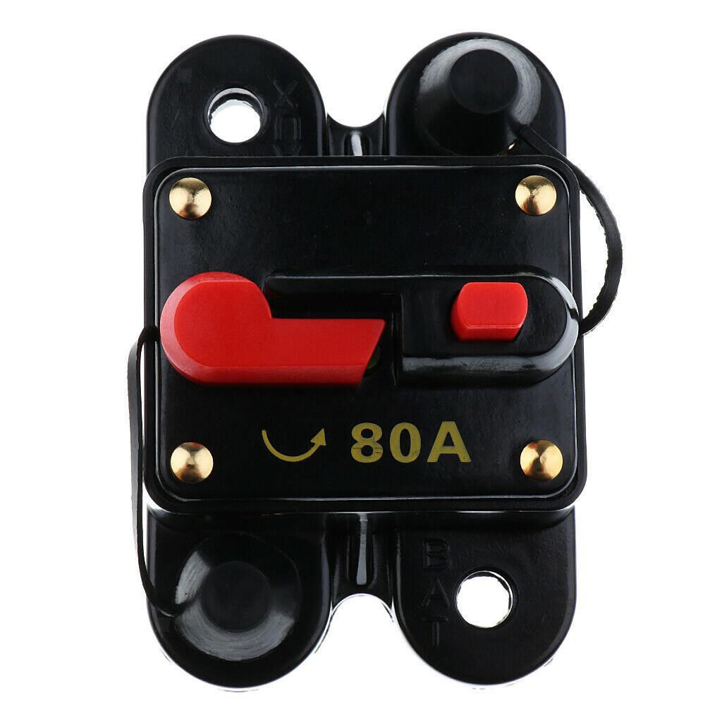 Waterproof 80A Amp Manual Reset Circuit Breaker for 12V/24V Car Auto Boat