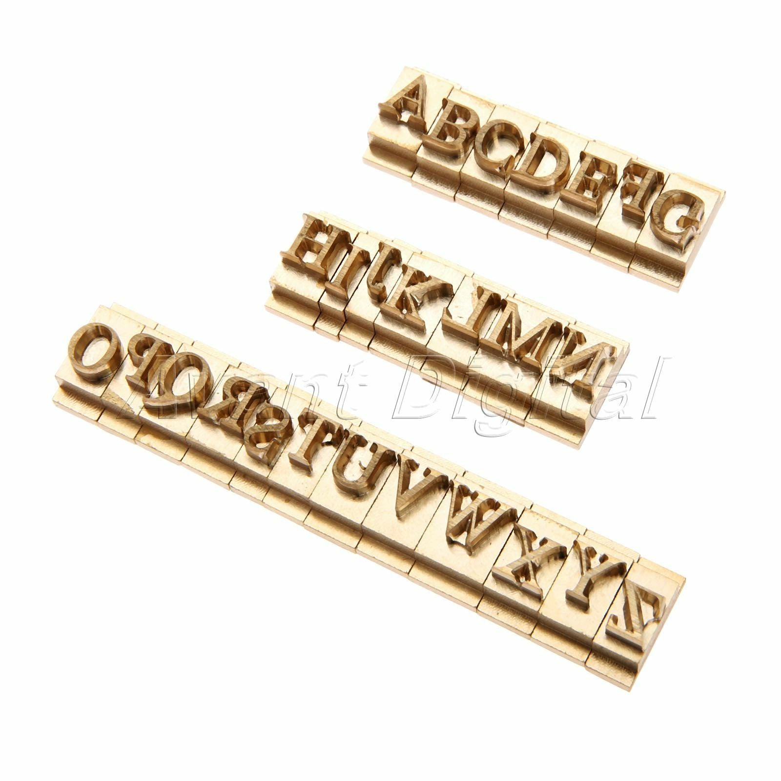 26Pcs Brass Alphabet Letters + Fixture Leather Stamp Carving Tool Branding Iron