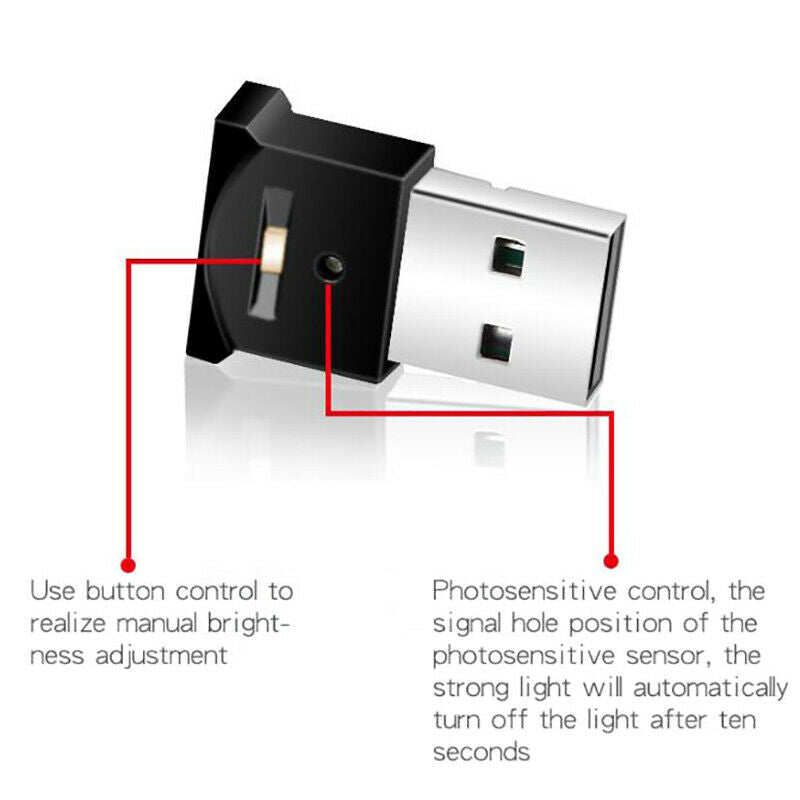 1Pcs Mini USB LED Car Interior Light Neon Atmosphere Ambient Lamps Decoratio Lt