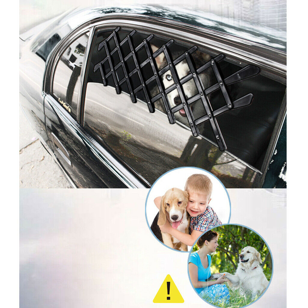 2 Pcs Pet Dog Cat Car Window Vent Security Lattice Safety Telescopic Fence