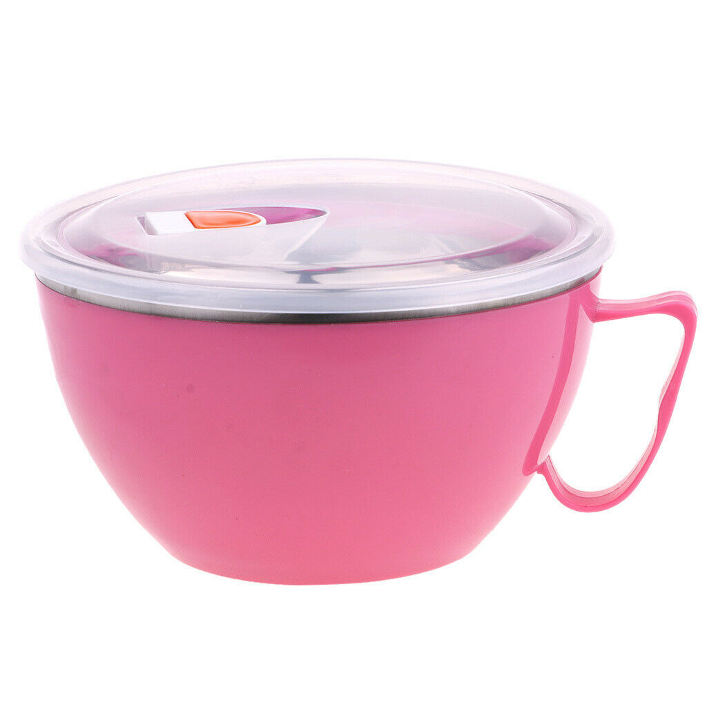 Portable Thermal Insulated Lunch Box Bento Food Container Box Outdoors Pink