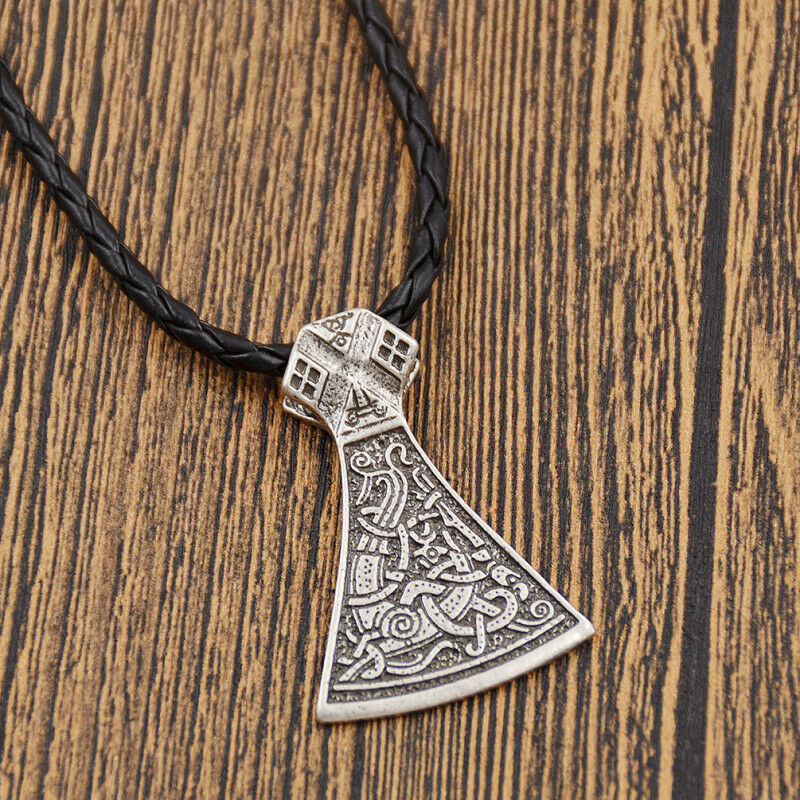1x Viking Mammen Axe Pendant Norse Nordic Necklace Retro Punk Jewellery Gift Men