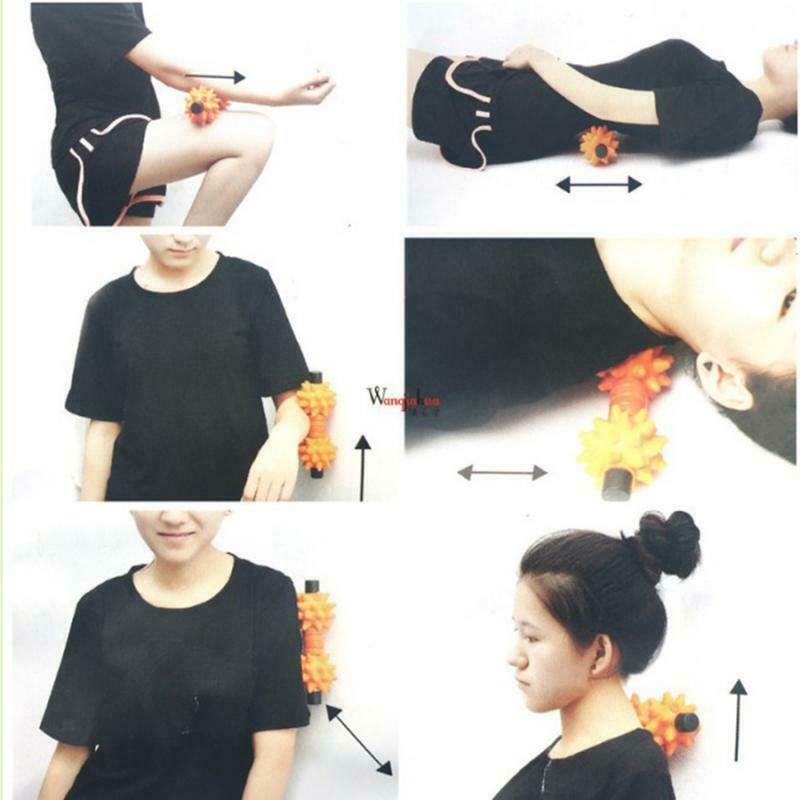 Yoga Pilates Gym Massage Bar Stick Double Fitness Peanut Ball Gym Exerciser