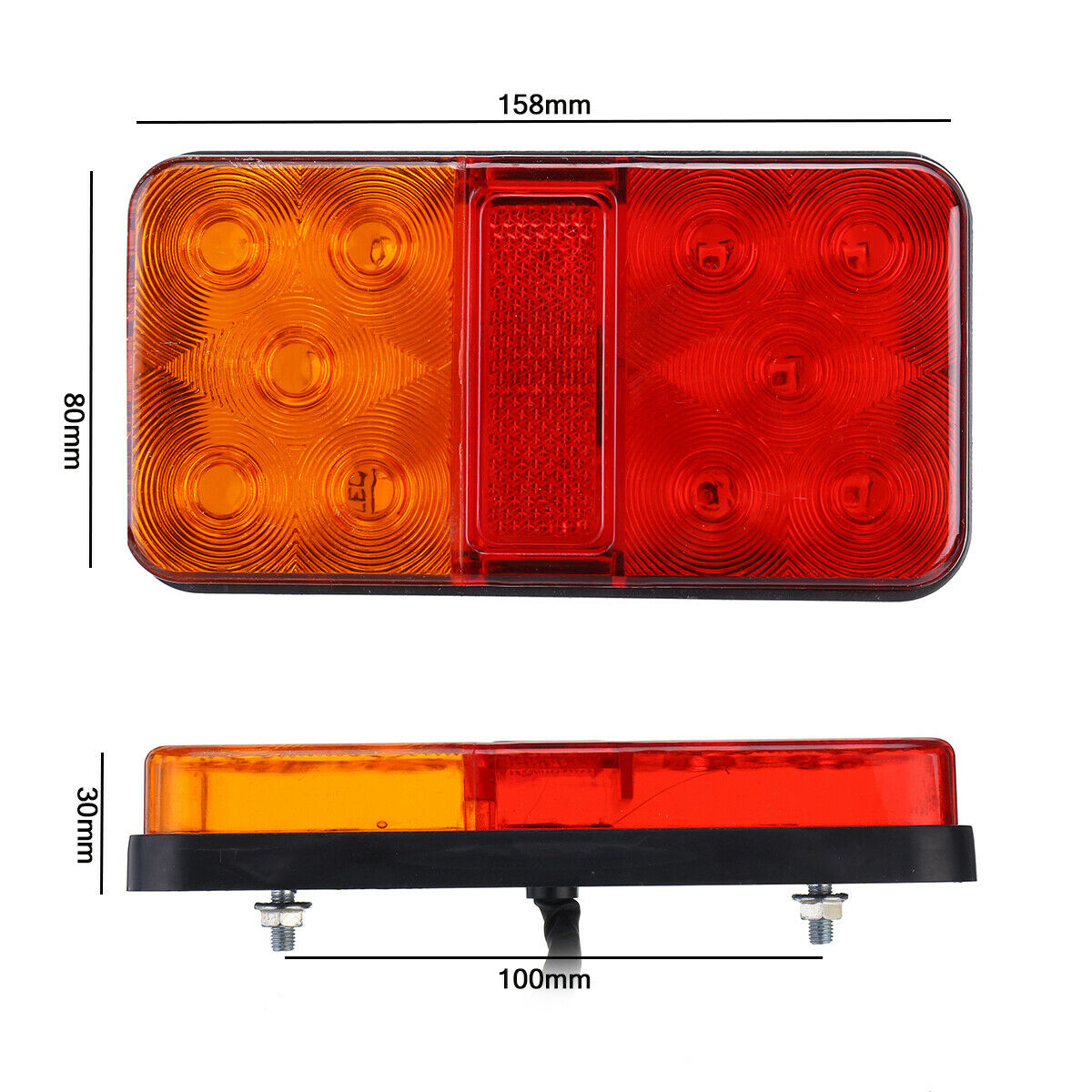 Pair LED Rear Brake Stop Indicator Light Lamp Tail Trailer Truck Lorry