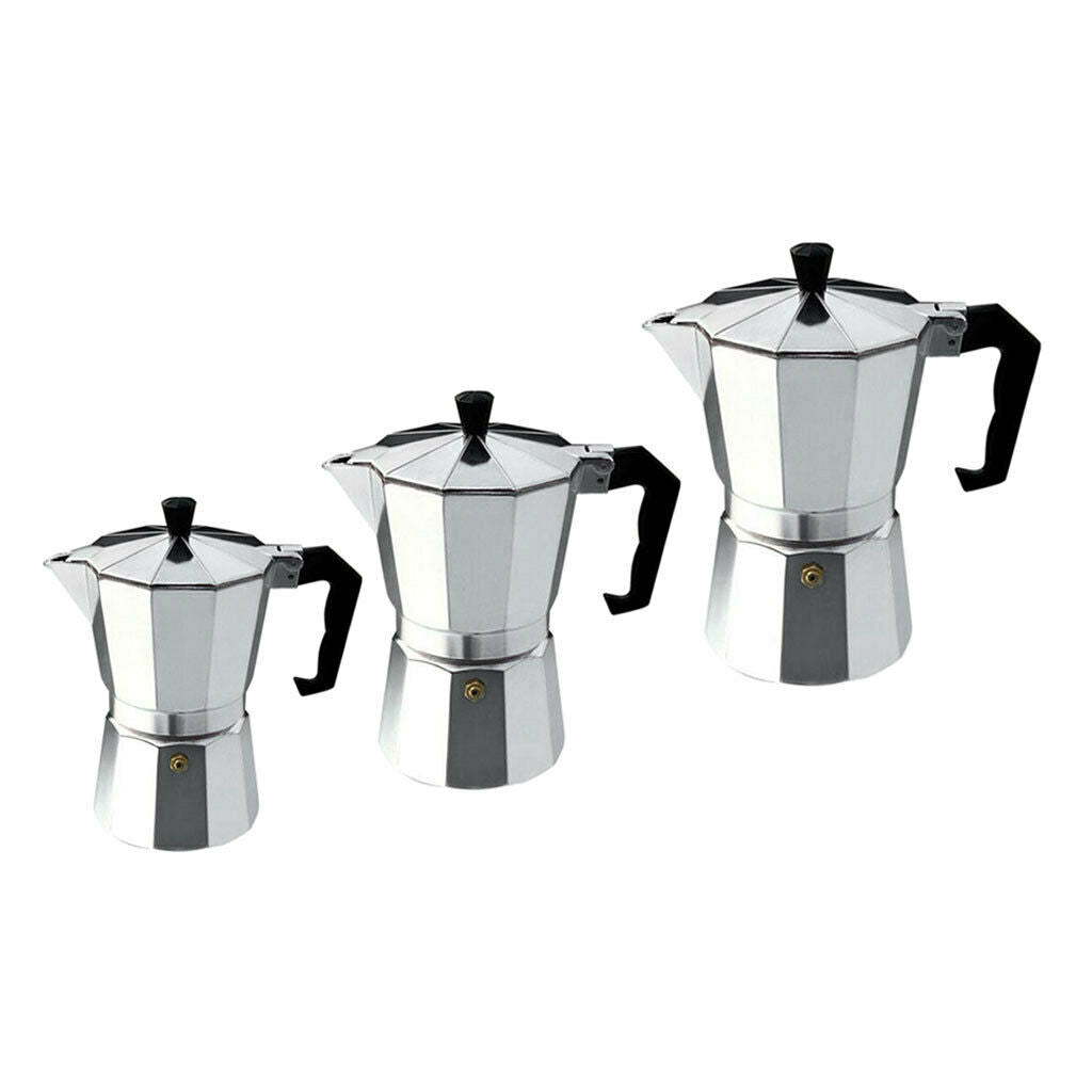 2 Espresso Machine in Classic Italian Style 3 Cups / 6 Cups / 9 Cups Moka Pot