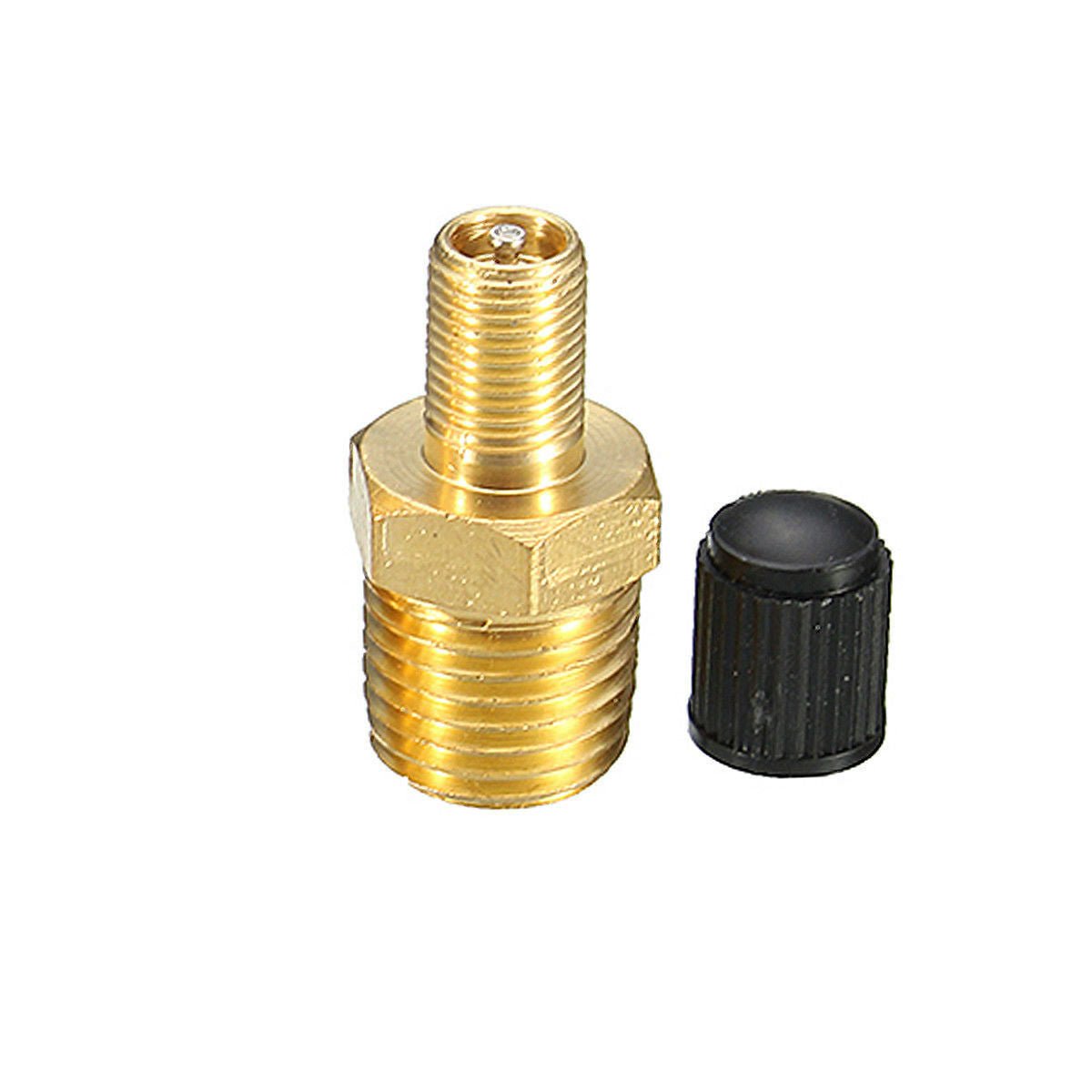 2PCS 4.9mm NPT MPT Solid Brass Air Compressor Tank Fill Valve Schrader