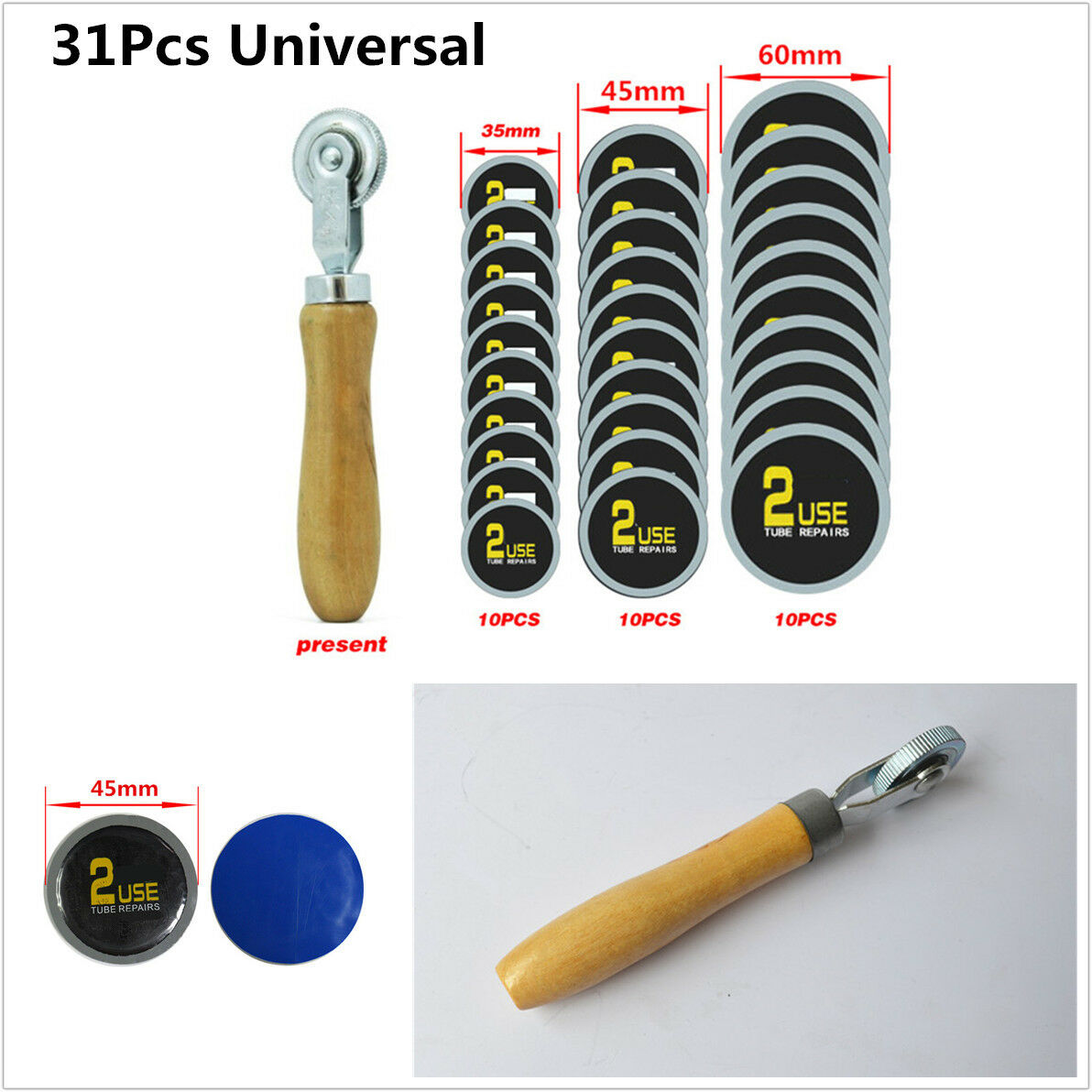 30x Universal Motorcycle Bikes Tire Repair Rubber Glues Tyre Patch Patching Tool