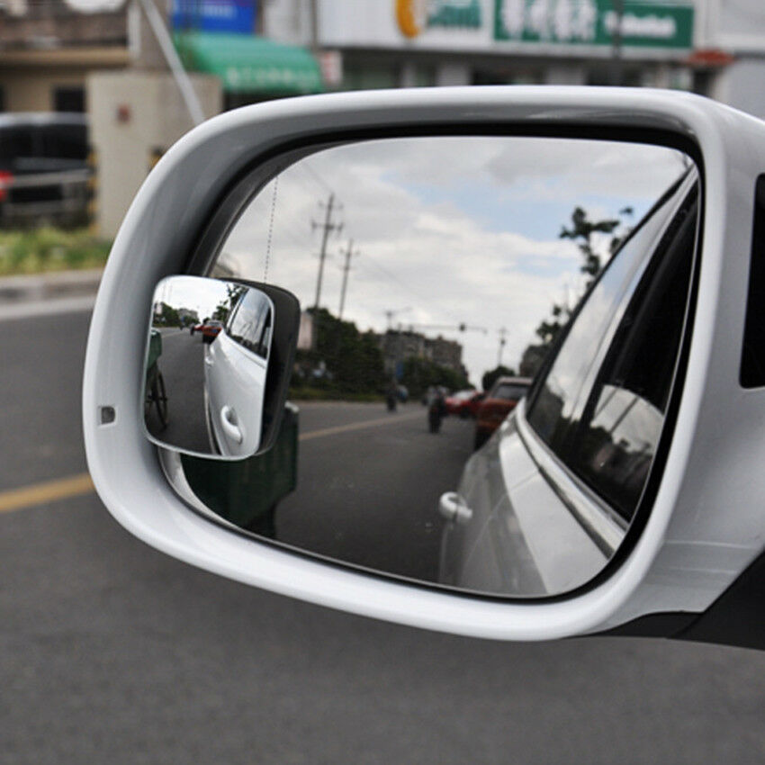 2PCS Wide Angle Rear View Blind Spot Mirror 360° Rectangle Frameless Convex