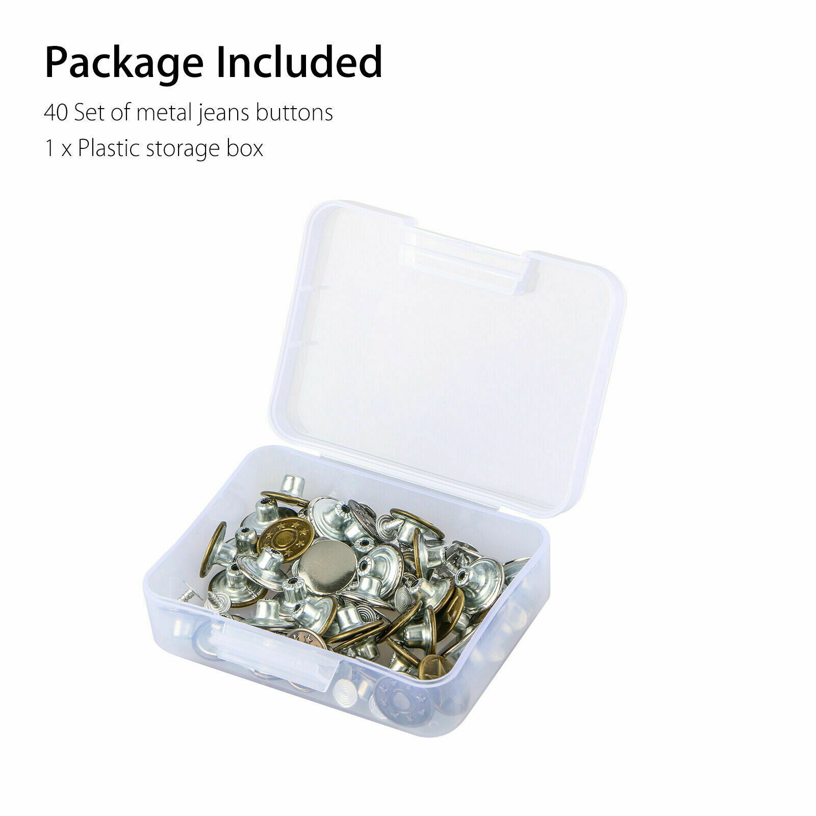 40 Sets Metal Jeans Button Tack Buttons Replacement Kit Repair For Sewing Pants