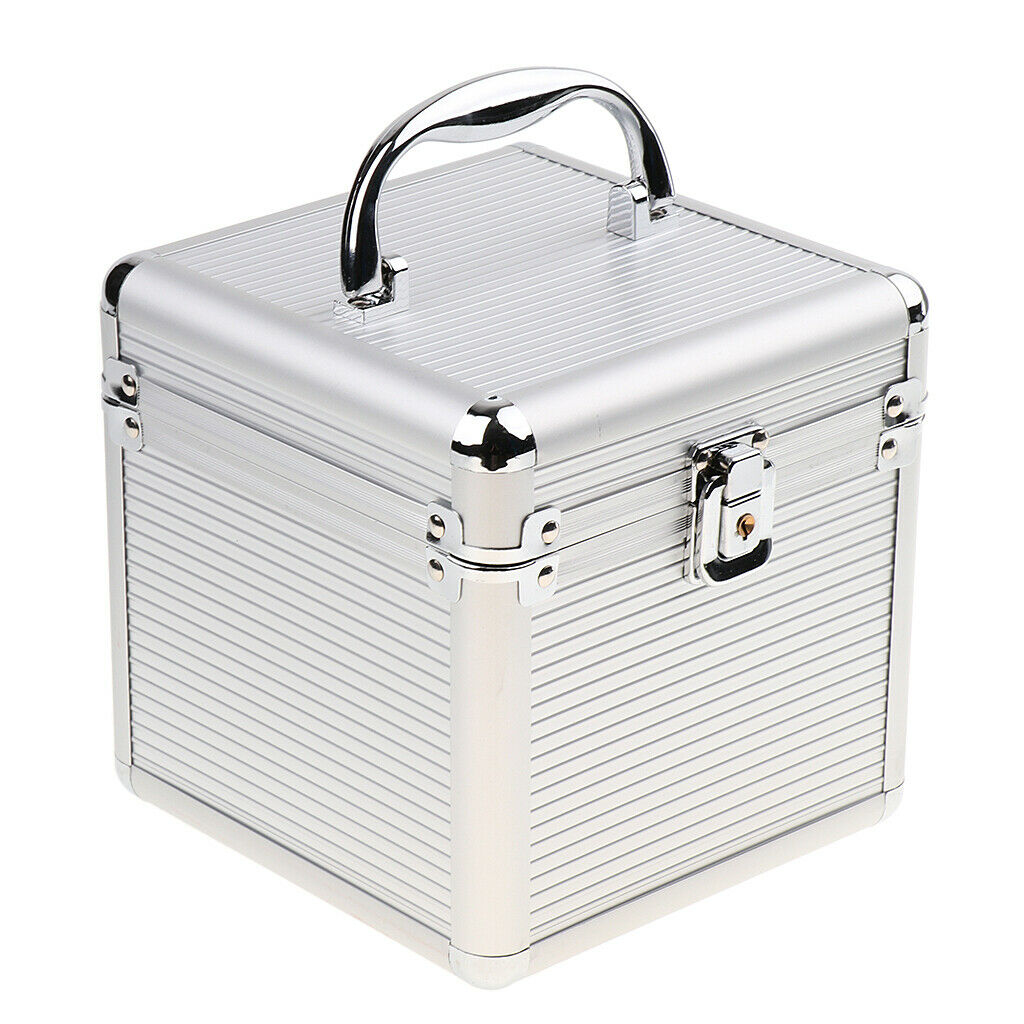 Aluminum 2.5" 3.5" Hard Drive Protective 6 Bay Storage Carrying Box w/ Lock