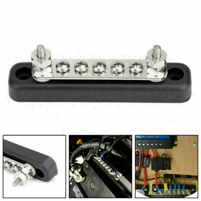 5 Point/100A Buss Bar Distribution Block Terminal Block Fit Auto Marine Vehicle