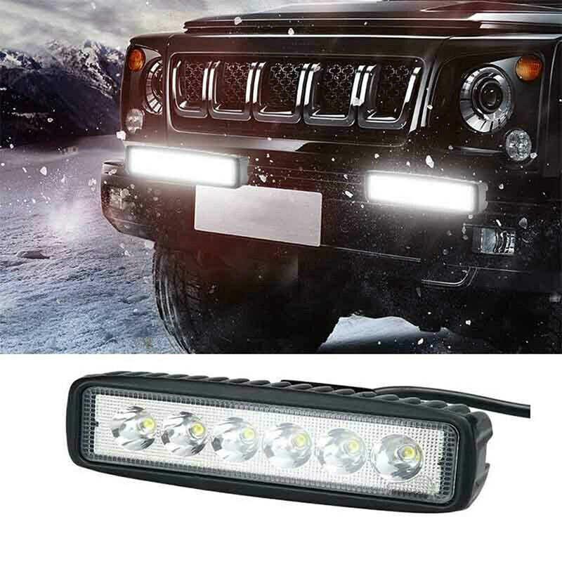 18W 6inch LED Work Light Bar Flood Lamp Offroad Driving Fog 4WD UTE SUV Truck SX